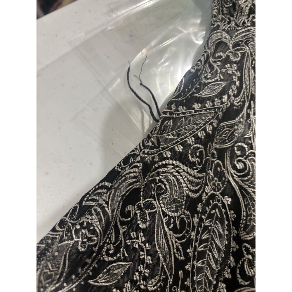 Vintage 70s Hostess Gown Robe Dress Silver Paisley Brocade Velvet S Whimsigoth - Picture 8 of 16